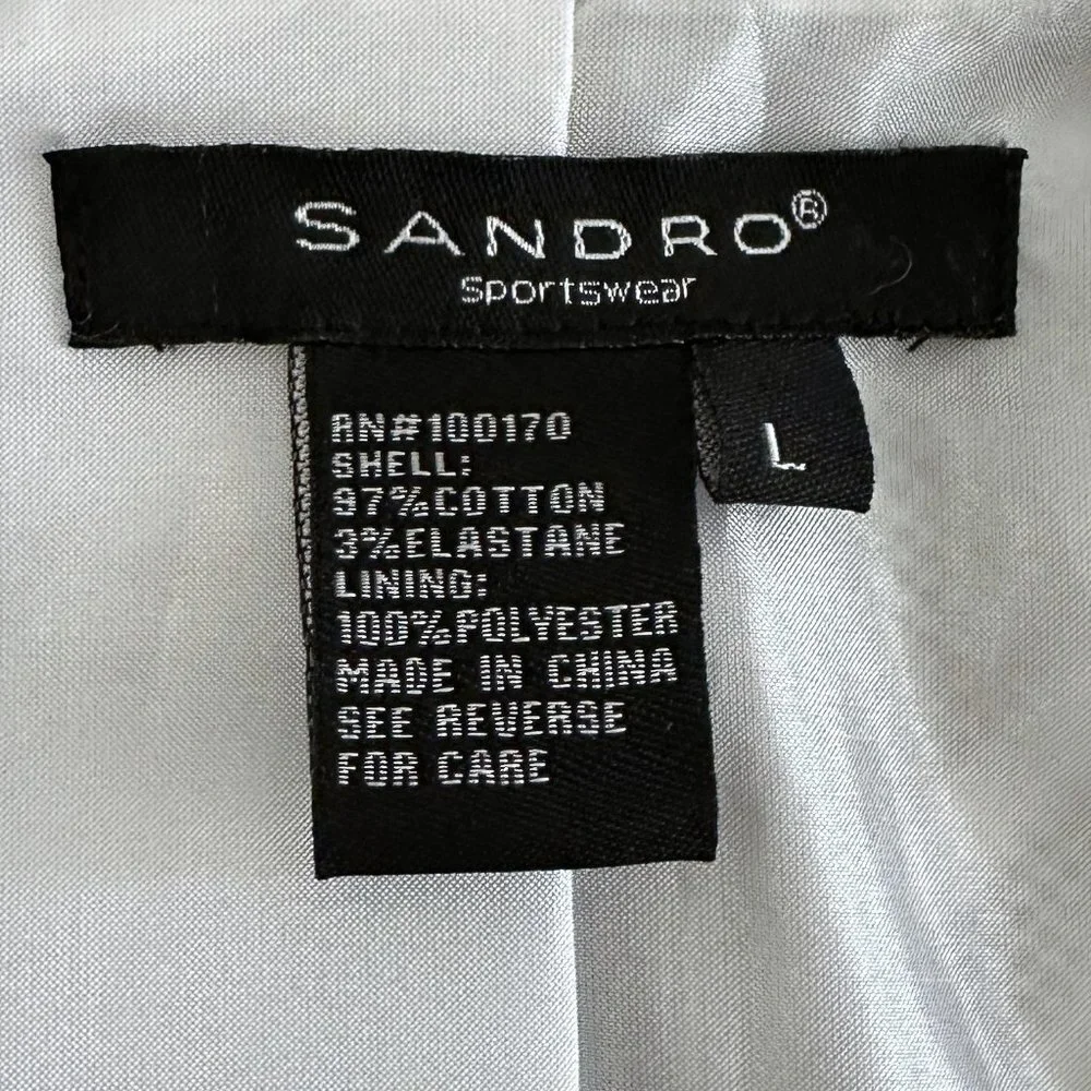 Sandro Zebra Print Cotton Single Button Blazer - Picture 5 of 8